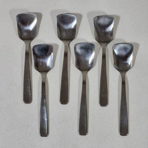 SAF Sugar Or Ice Cream Shovel Dessert Spoons Lot of 6 Stainless Steel 18/10 VTG - Picture 1 of 7