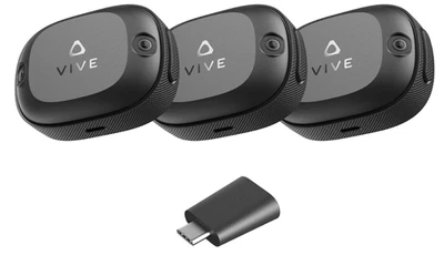 HTC VIVE Ultimate Tracker, 3 Trackers + 1 Dongle — Full-Body Tracking for VR - Image 1 of 4
