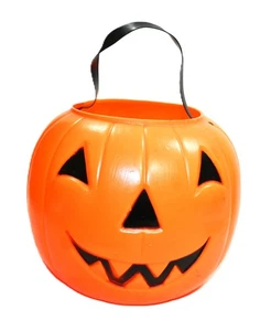 1969 Empire Kunststoff Jack O'Lantern Halloween Blasform Kürbis Eimer 8" - Bild 1 von 6