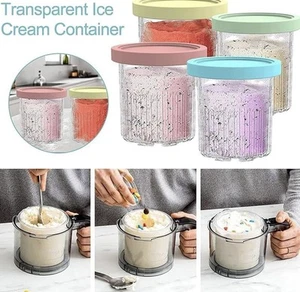🍦Replacement For Ninja Creami Deluxe Pints and Lids-4 Pack-24OZ Ice Cream Maker - Picture 1 of 4