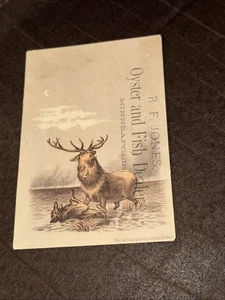 R. F. Jones Trade Card-Oyster/Fish Dealer-Minneapolis, MN. U334 - Picture 1 of 2