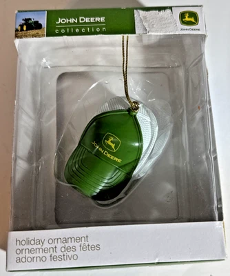 John Deere Adorno de Navidad Verde Amarillo Gorra de Béisbol Sombrero Árbol Adorno IOB Foto 1 de 4
