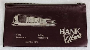 Bolso Vintage Blanco Bank Alma Michigan MI Cremallera Marrón Vestaburg Ashley Riverdale - Imagen 1 de 3