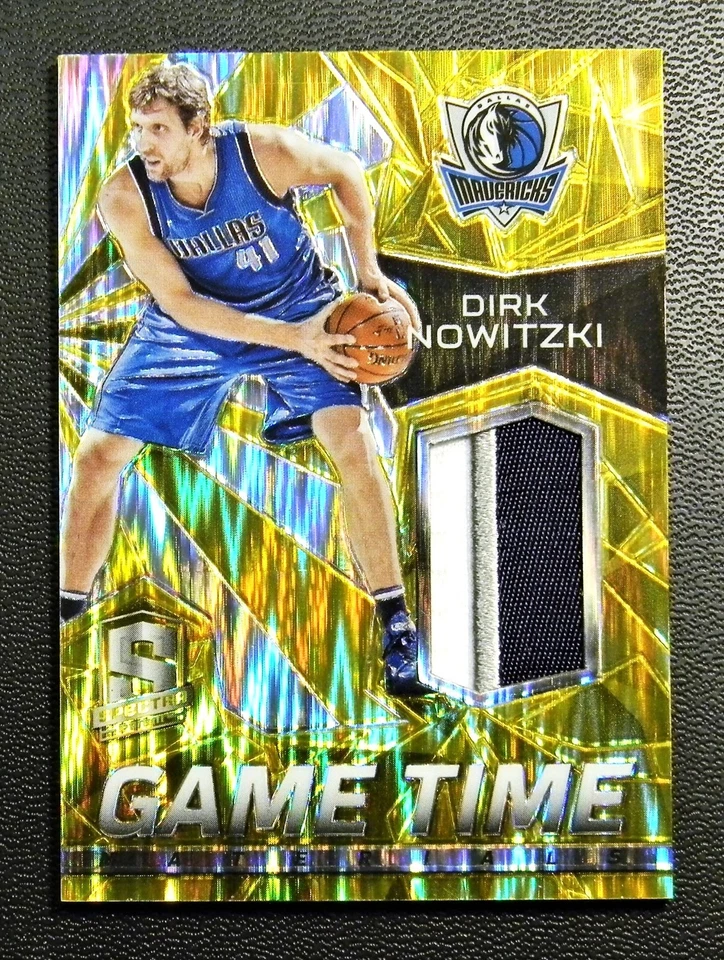 Dirk Nowitzki 2015 Panini Gold Spectra Prizm Game Time Worn Patch #4/10 - Image 1 of 1