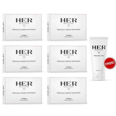 Suplemento de apoyo para la libido y la excitación de la mujer HerSolution 6 meses + gel GRATIS Foto 1 de 4