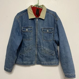 Giacca vintage uomo Gap denim foderata zip stile camionista taglia media - Foto 1 di 10