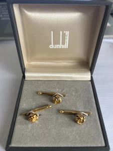 Gold Plated Knot Dunhill Dress Shirt Studs - Picture 1 of 3