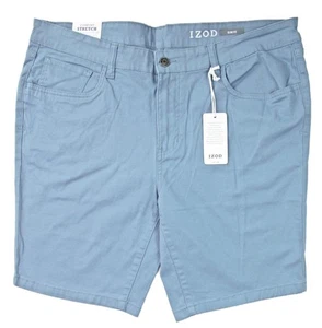 Izod Mens Jeans Shorts 38 Flat Front Slim Fit SportFlex Comfort Stretch Blue $55 - Picture 1 of 5