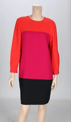 Vestido Liz Claiborne Vintage Años 90 Rosa Color Bloque Trabajo Cóctel Secretaria Talla P8 Foto 1 de 3