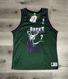 Vintage Champion Milwaukee Bucks Jersey Terrell Brandon Sz 48 XL big Buck Nba - Picture 1 of 4
