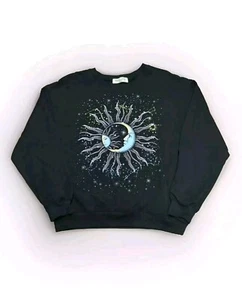 Wound Up Women's Sun Moon Stars Constellations Crewneck Sweater Size Large - Picture 1 of 5
