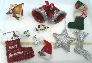 Junk Drawer Lot Christmas Ornaments Home Decor Santa Vintage Modern Mix - Picture 1 of 15