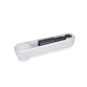 Manovella in alluminio con impugnatura a scomparsa, lunghezza 80 mm, foro 10 mm, argento - Foto 1 di 2