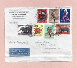 BELGIAN CONGO 1962 MISSIONARY COVER TO GERMANY -MULTI STAMPED MIXED FRANKING - Picture 1 of 1