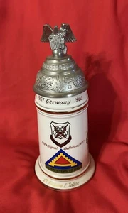 U.S. Army Armor Stuttgart Porcelain Lithophane (lady In Base) Pewter Stein EUC - Picture 1 of 6