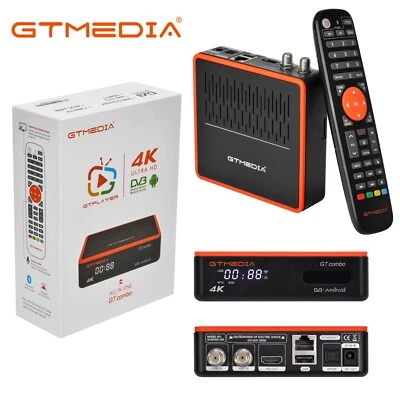 DVB-S2/S2X/T2/C Combo Satellite Terrestrial Receiver 4K Sat Android TV Box 4:2:2 - Image 1 of 4