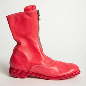 BOTAS MILITARES GUIDI de cuero frontal con cremallera talla 38,5 8,5 cuero de caballo rojo NUEVAS $1713 - Imagen 1 de 12