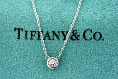 Tiffany & Co. Peretti Yard Pendant Necklace Diamond Sterling Silver .10ct $875 - Image 1 of 4
