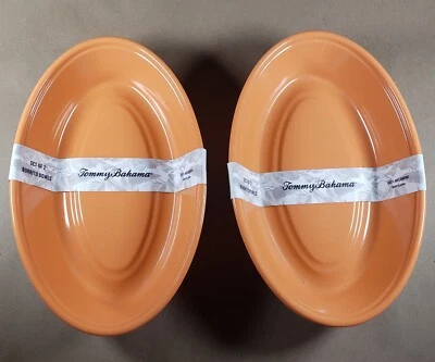 4 Cuencos TOMMY BAHAMA Burrito MELAMINA Rústico Crackle Naranja 9.75" x 6" Foto 1 de 2
