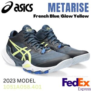 Asics Men's Volleyball Shoes METARISE French Blue/Glow Yellow 1051A058 401 NEW!!