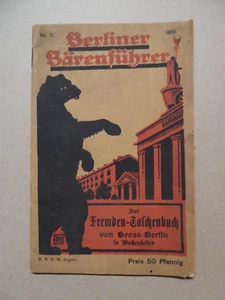 Berliner Bärenführer Nr.3 von 1919, Fremden-Taschenbuch von Gross - Berlin - Bild 1 von 5