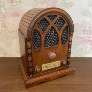 One Of A Kind Item Rare Showa Retro wooden Radiomusic Box - Picture 1 of 8