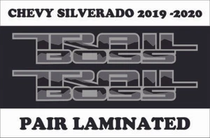 ONE PAIR LAMINATED 2019-2020 TRAIL BOSS DECALS STICKER TRUCK B/G - Picture 1 of 1