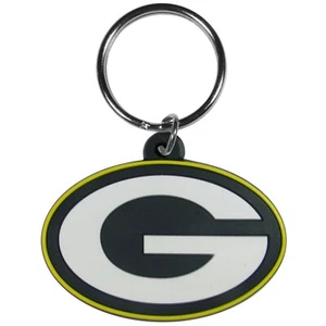 Green Bay Packers Logo Flexi Split Ring Key Chain NFL Football - Picture 1 of 2