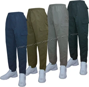 Pantalones cargo para hombre Dobladillo elástico forrado pantalones de jogging Bolsillos con cremallera M - 3XL - Imagen 1 de 7