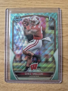 2022 Bowman University U Chez Mellusi Aqua Wave Refractor /299 1st Wisconsin - Bild 1 von 1