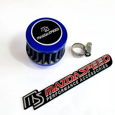 BLUE 12MM RACING MINI AIR OIL BREATHER FILTER FOR MIATA MAZDA ENGINE JDM - Image 1 of 4