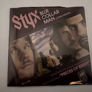 Styx - Blue Collar Man / Superstars 1977 A&M 45 RPM w/ Picture Sleeve - Picture 1 of 4