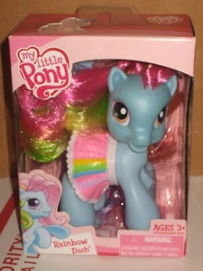 My Little Pony Rainbow Dash 2009 jupe arc-en-ciel brosse à cheveux neuf dans sa boîte glamour fille - Photo 1/7