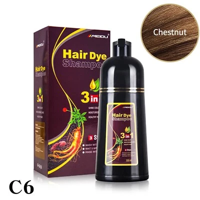 Meidu CHESTNUT BROWN Hair Dye Shampoo — Long — Lasting 3-in-1 Hair Color 500mL - Image 1 of 4
