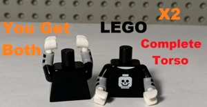 LEGO Skull Head T Shirt YOU GET 2 Short Sleeve Gray Long Sleeve White Glove Hand - Picture 1 of 1