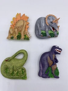 4er Set Vintage Dinosaurier Magnete lackiert Harz ca. 3 Zoll H - Bild 1 von 6