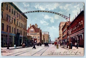 1908 Denver Colorado cartolina diciassettesima strada Glenarm Street edificio negozio - Foto 1 di 2