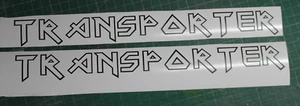 Transporter , Camper ,Vinyl Decals ,TRANSPORTER' , Iron Maiden style Font X2 - Picture 1 of 5