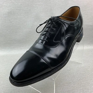 Johnston Murphy Optima Oxford schwarz Leder Kappe runde Spitze Schnürschuhe 14B/2A - Bild 1 von 12