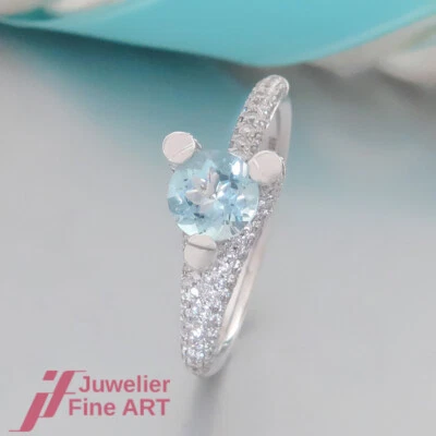 TOP ANGEBOT! 40% auf UVP- FHT Ring Aquamarin & Brillanten ges. 0,61ct NEU - Bild 1 von 4