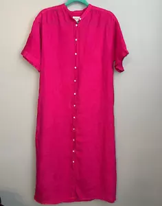 Hartford Alternative Classics 100% Linen Maxi Shirt Dress Pink Size 1 - US 2/4 - Picture 1 of 7