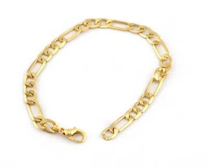 Pulsera Cadena Curb con Cierre 19cm 7.5inc o 23cm 9.05inc Latón Dorado 5393 - Imagen 1 de 2