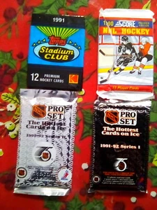 Paquete de cera para tarjetas de hockey de la NHL a granel conjunto profesional, puntaje, club de estadio NUEVO - Imagen 1 de 1