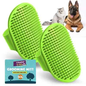 Dog Grooming Mitt Pet Glove Brush | Cat Fur Hair Remover Deshedding Hand Massage - Picture 1 of 7