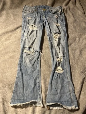 True Religion Jeans Womens 23 actual size 24”  Karlie Low Rise Bell Bottom Crop - Image 1 of 4