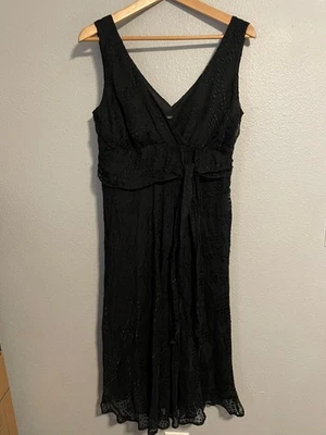 Vestido Jonathan Martin Studio para mujer talla 10 negro mezcla de seda midi caprichoso Y2K Foto 1 de 4