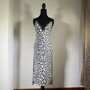Victoria's Secret Kleid Damen XL Leopardenmuster lang Spitze Satin Schlupf Nachthemd - Bild 1 von 13