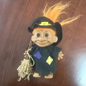 Russ Troll 5” Halloween Witch Doll Orange Hair Vintage 90’s - Picture 1 of 9