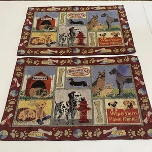 PB Paws & Co. Pet Collection Tapestry Place Mats And Runner Dog Multi Pattern- 2 - Picture 1 of 10