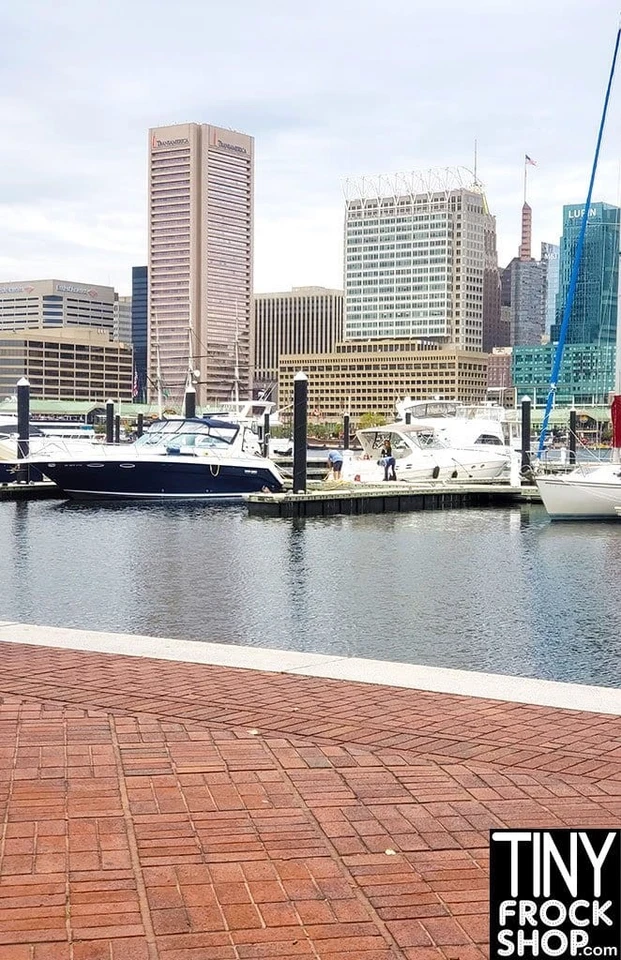 A-131 (W) 12" Fashion Doll Photography Backdrop - Wide - Baltimore Inner Harbor - Image 1 of 1